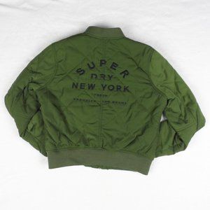Super Dry New York Military Green Bomber Jacket